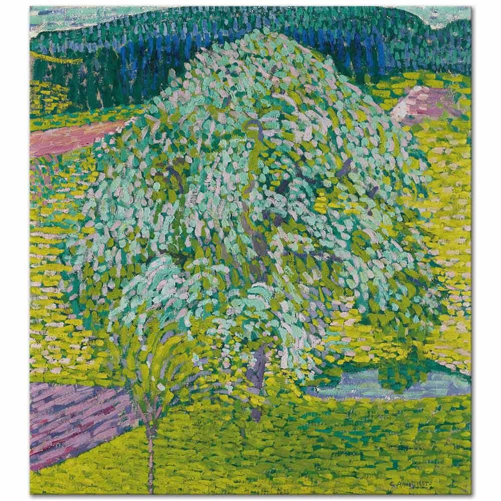 Cuno Amiet Çiçekli Meyve Ağacı Kanvas Tablo