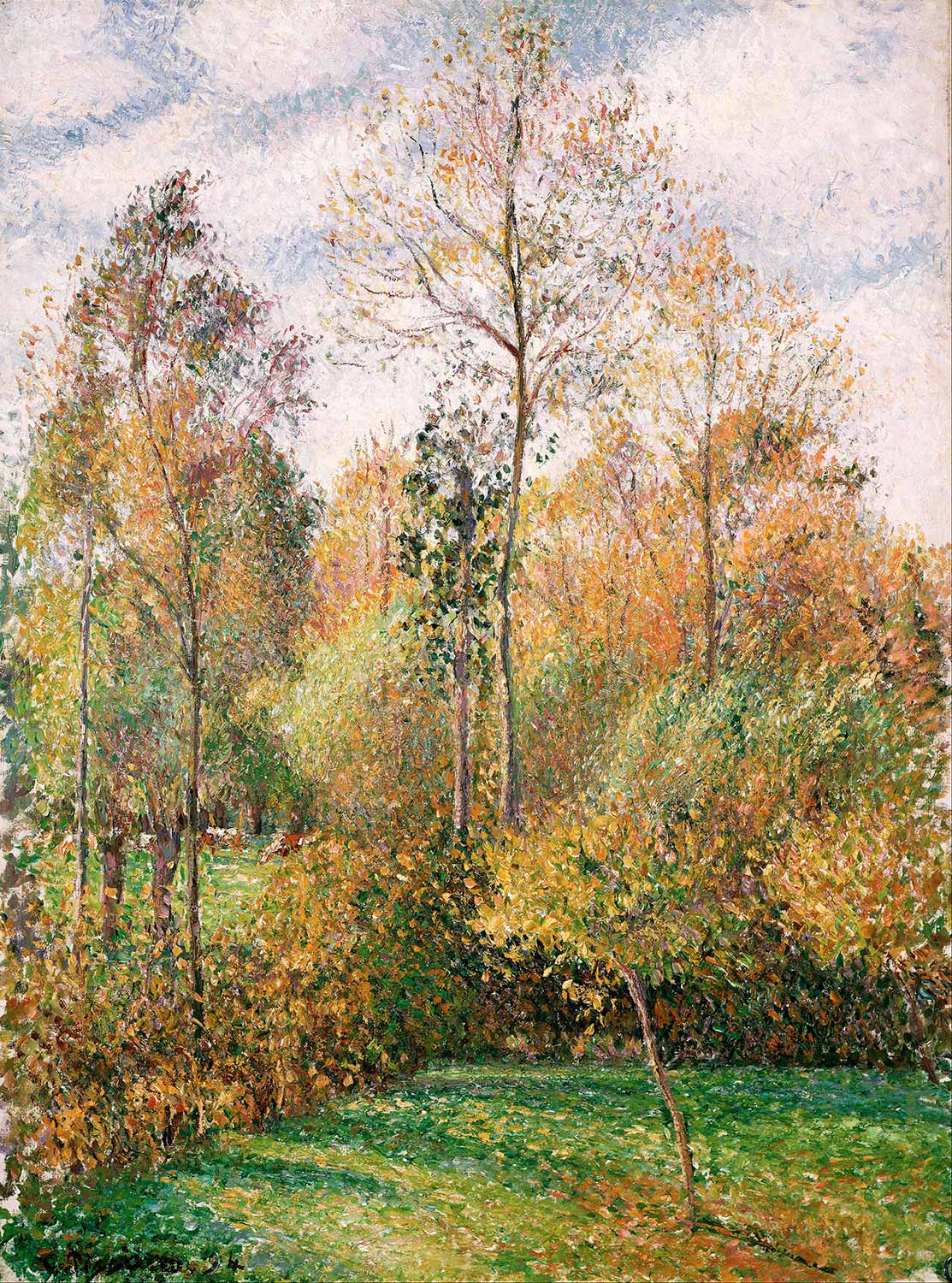 Camille Pissarro Sonbaharda Kavaklar Kanvas Tablo