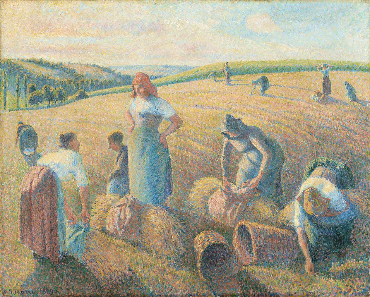 Camille Pissarro Ekin Biçenler Kanvas Tablo