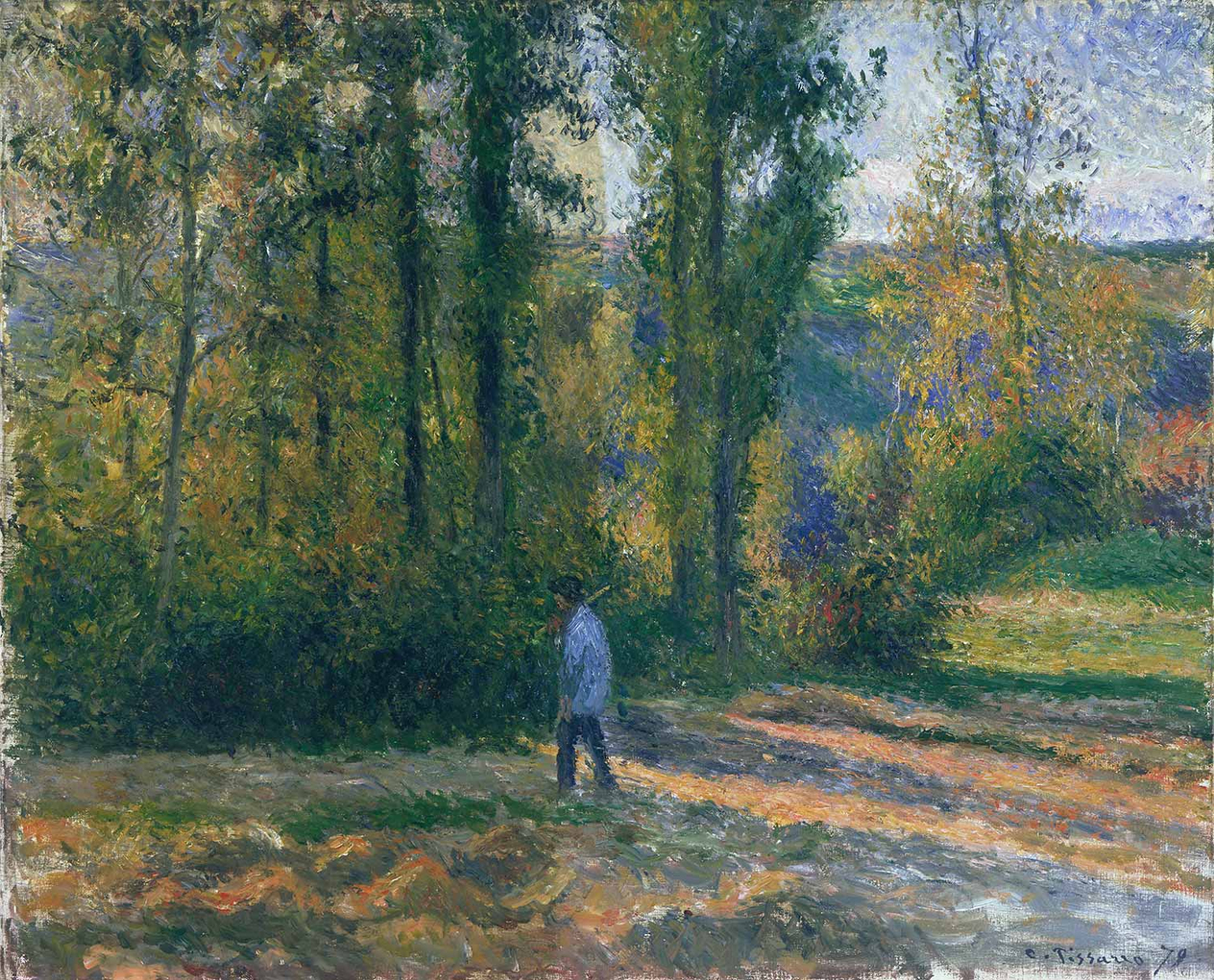 Camille Pissarro Hunter in a Landscape near Pontoise Art Print