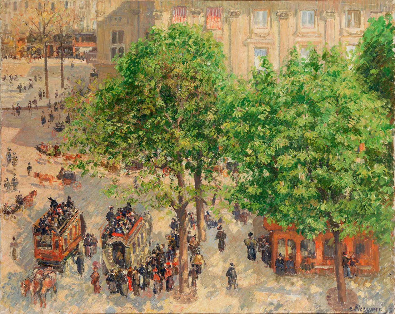 Camille Pissarro İlkbaharda Tiyatro Meydanı Paris Kanvas Tablo
