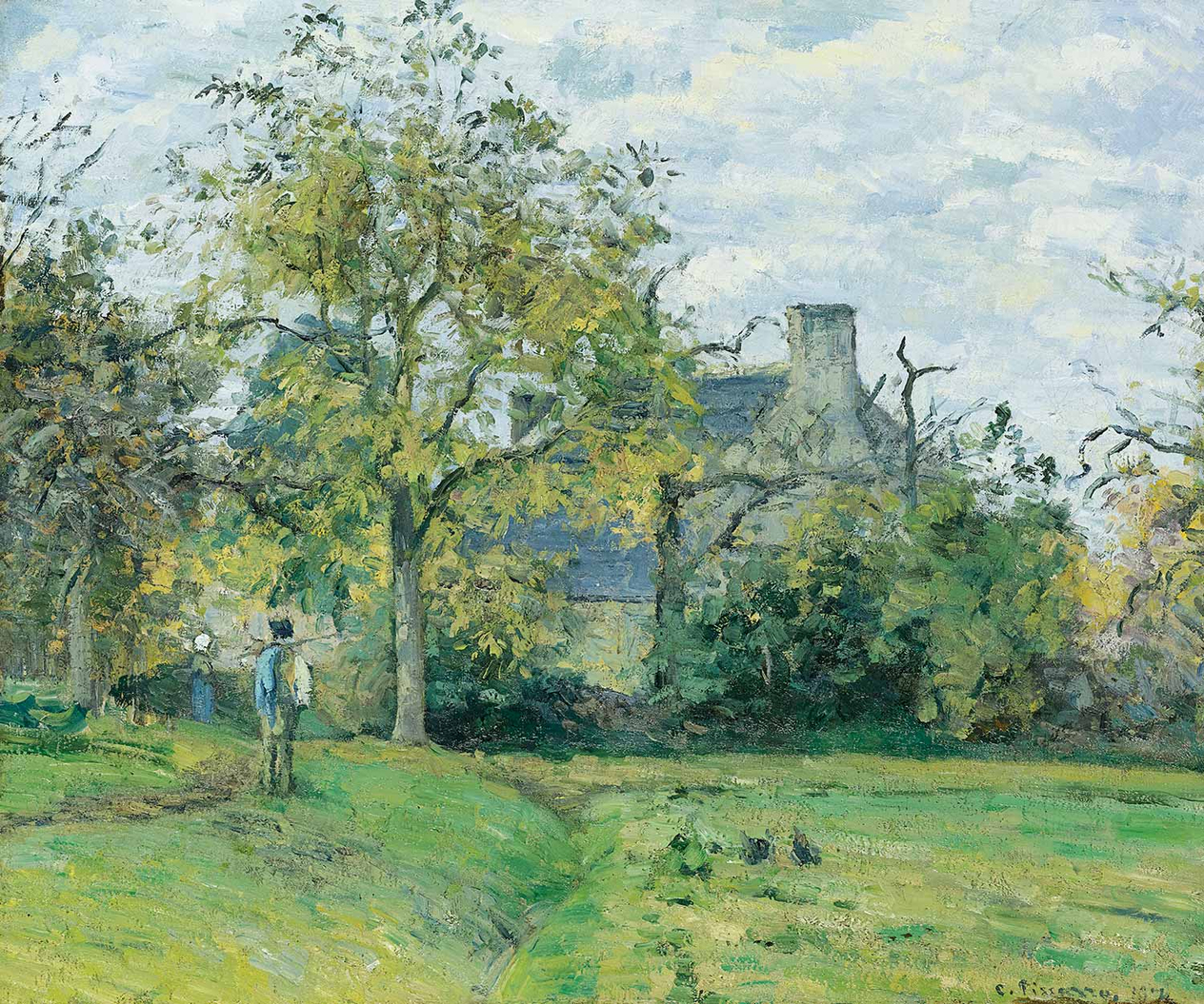 Camille Pissarro Piette's House at Montfoucault Art Print