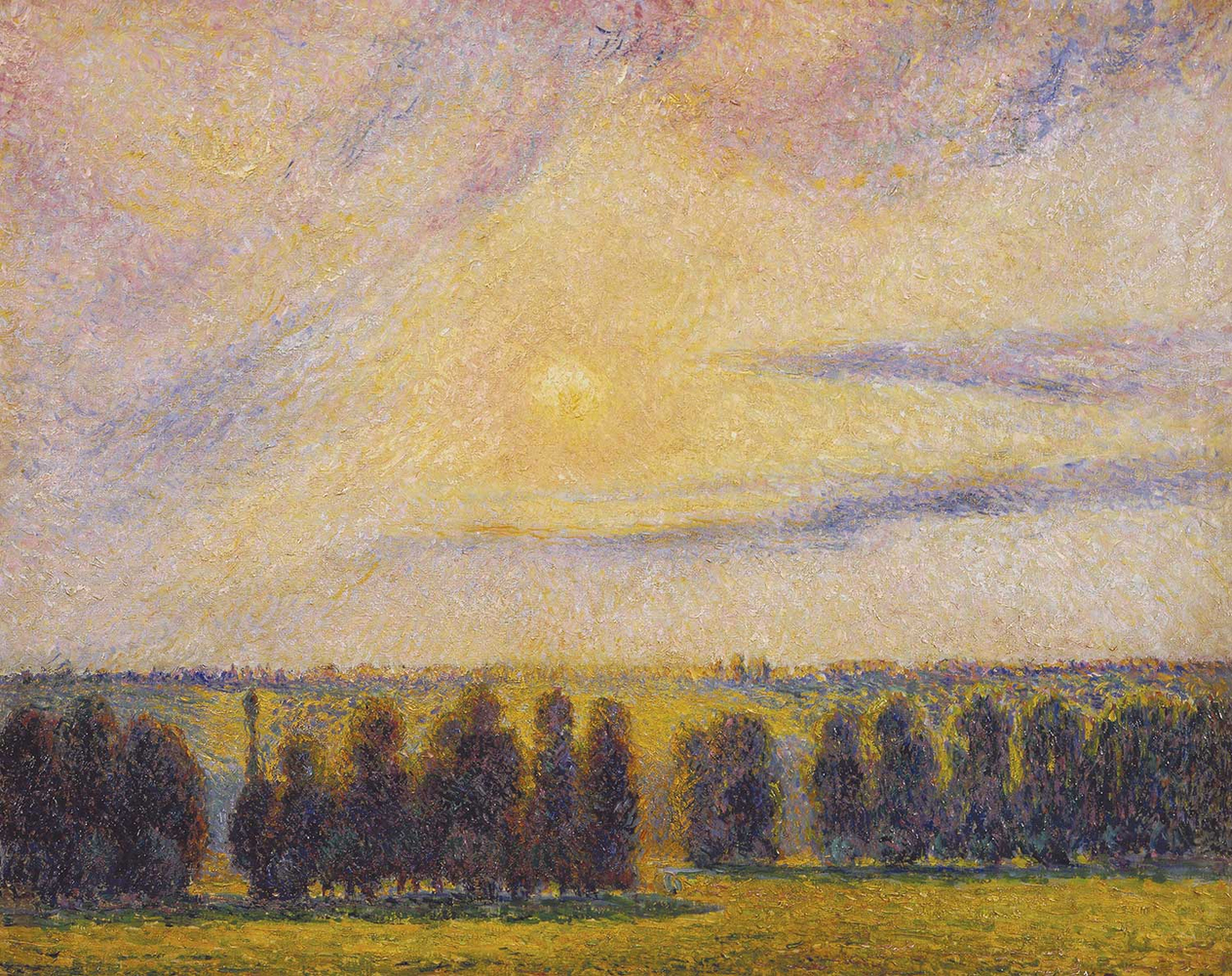 Camille Pissarro Sunset at Eragny Art Print