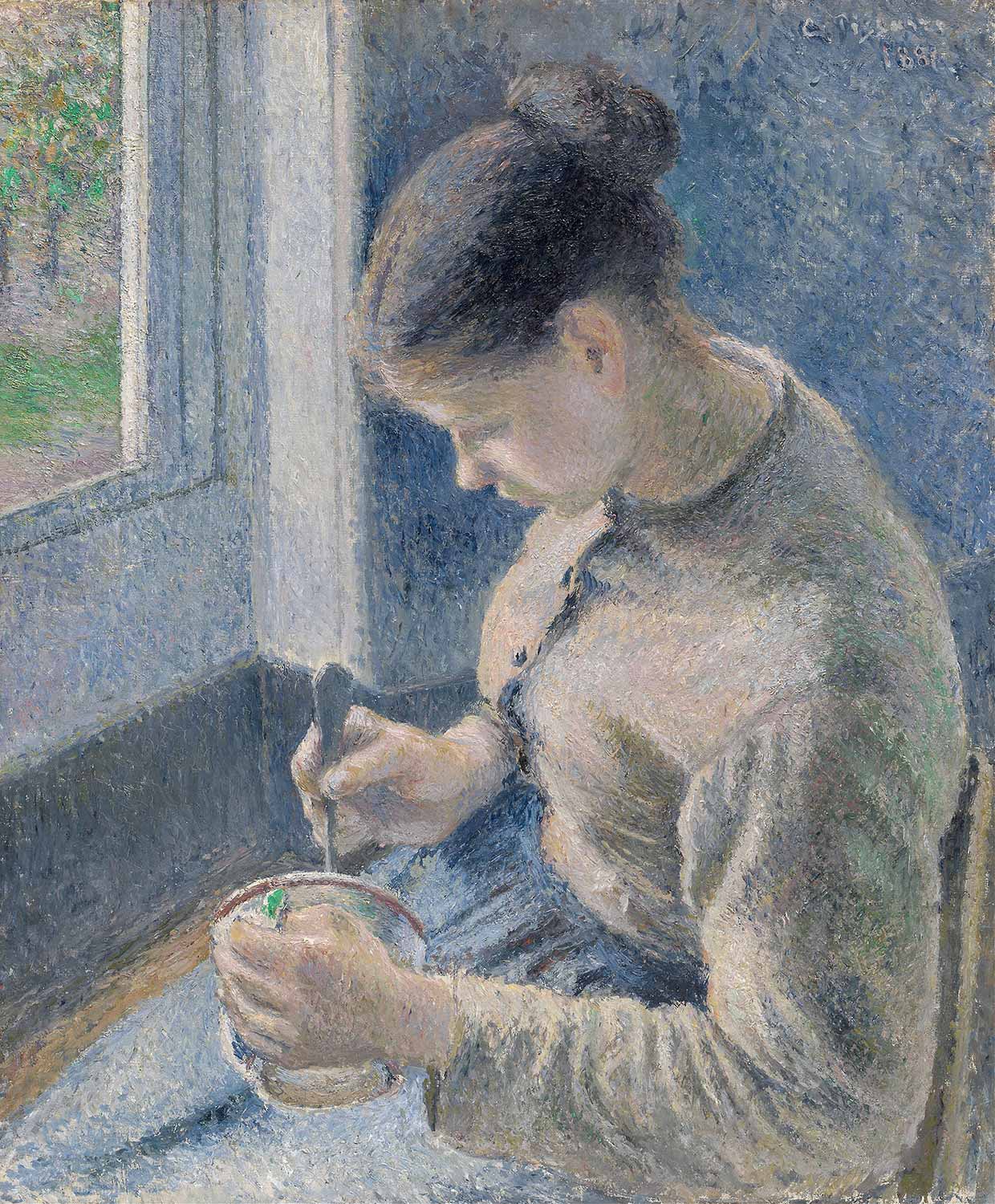 Camille Pissarro Young Peasant Having Her Coffee Art Print