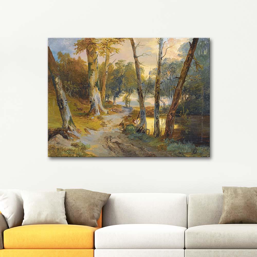 Carl Blechen Forest with a Small Pond Art Print