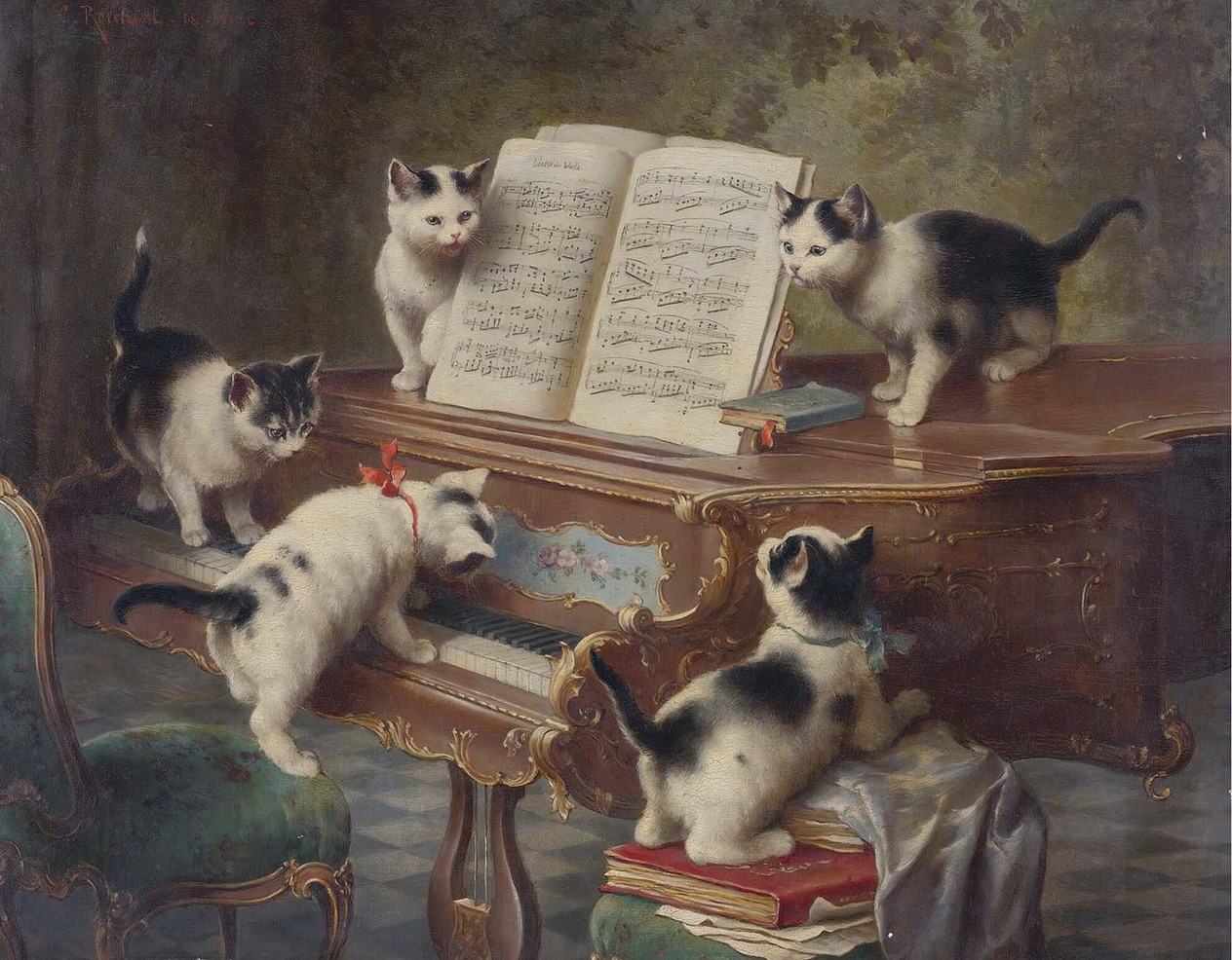 Carl Reichert The Kittens' Recital Art Print