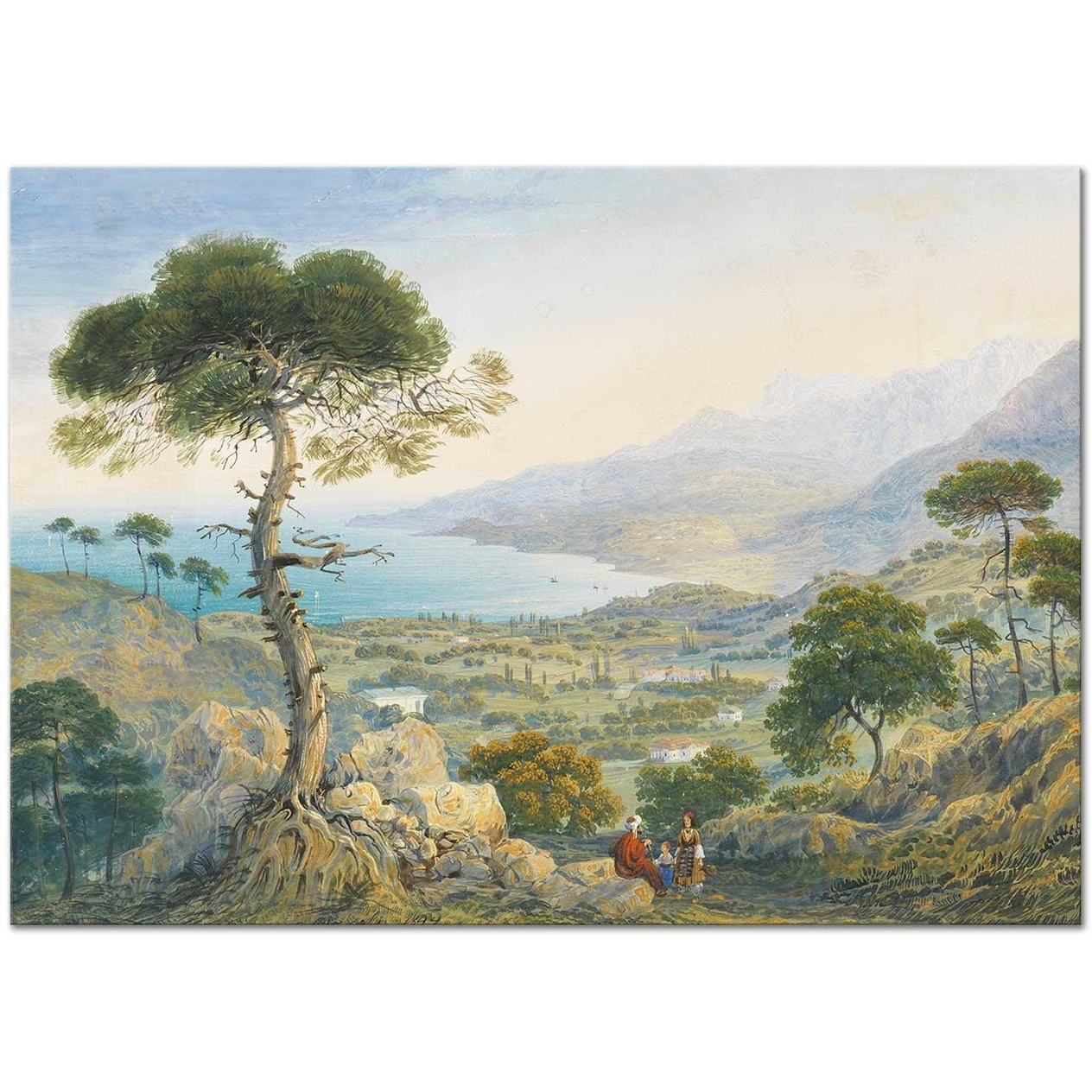 Carlo Bossoli Krimlandschaft mit Meeresbucht Art Print