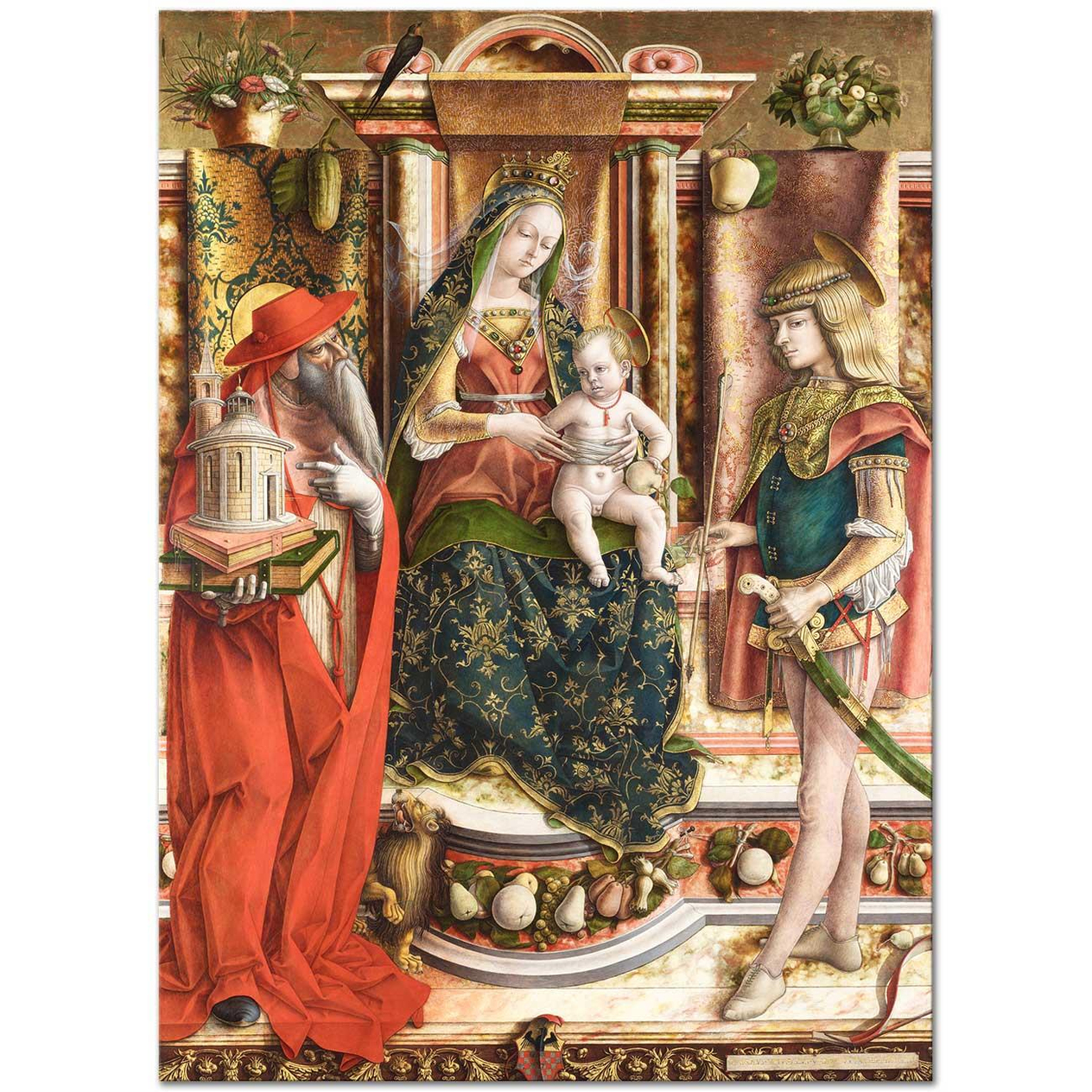 Carlo Crivelli Meryem Ve St Hieronymus Ve St Sebastian Kanvas Tablo