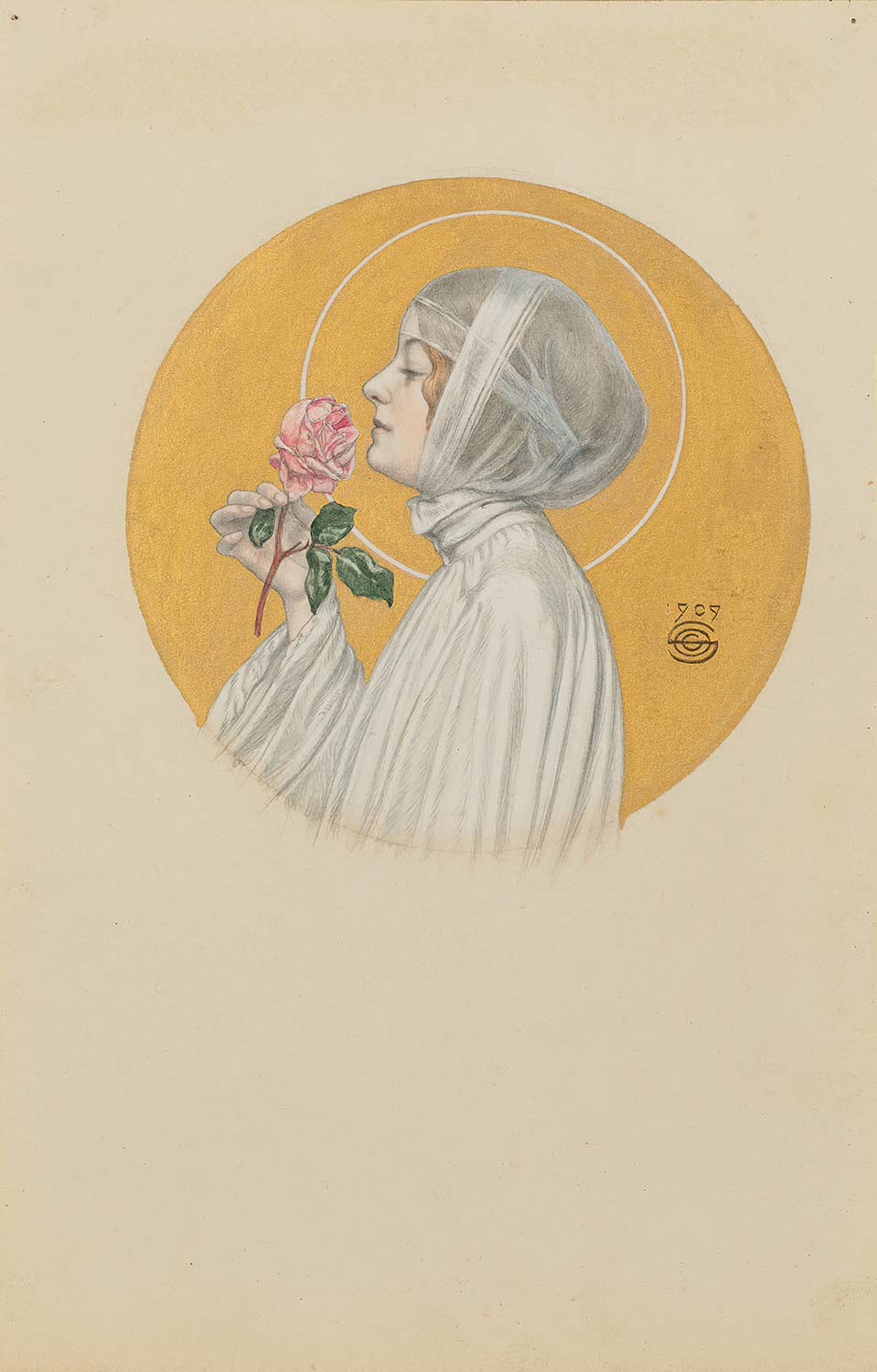 Carlos Schwabe Jeune Femme à la Rose Art Print