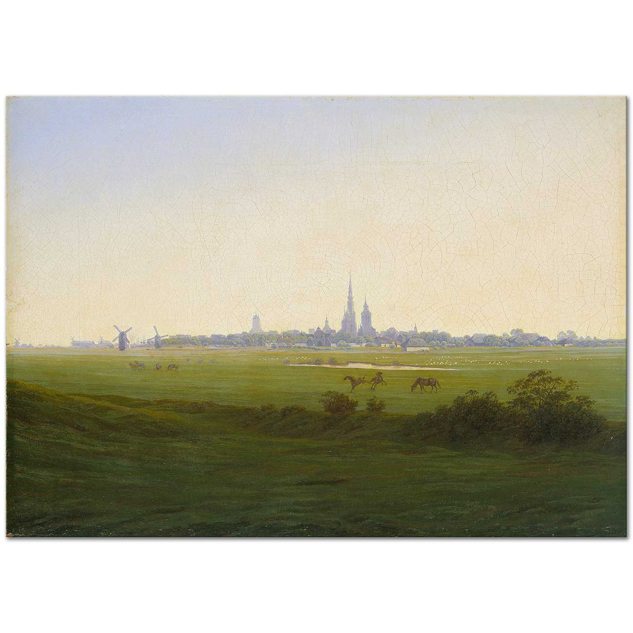 Caspar David Friedrich Greifswald'da Çayırlar Kanvas Tablo