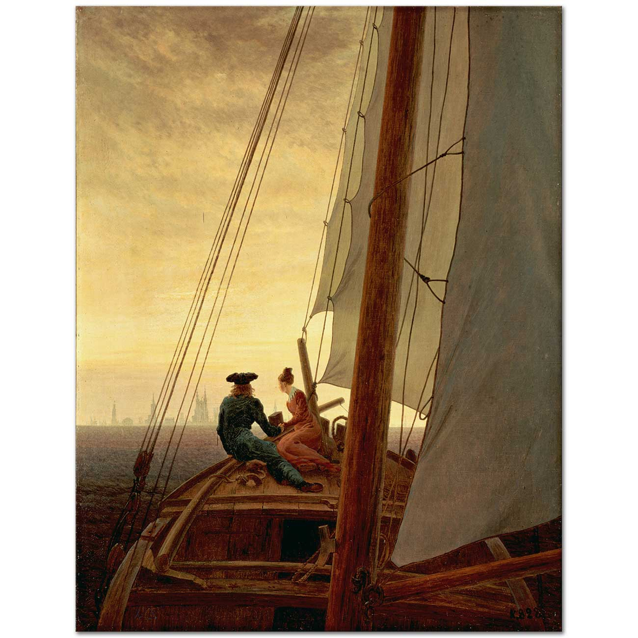 Caspar David Friedrich Yelkenlide Kanvas Tablo