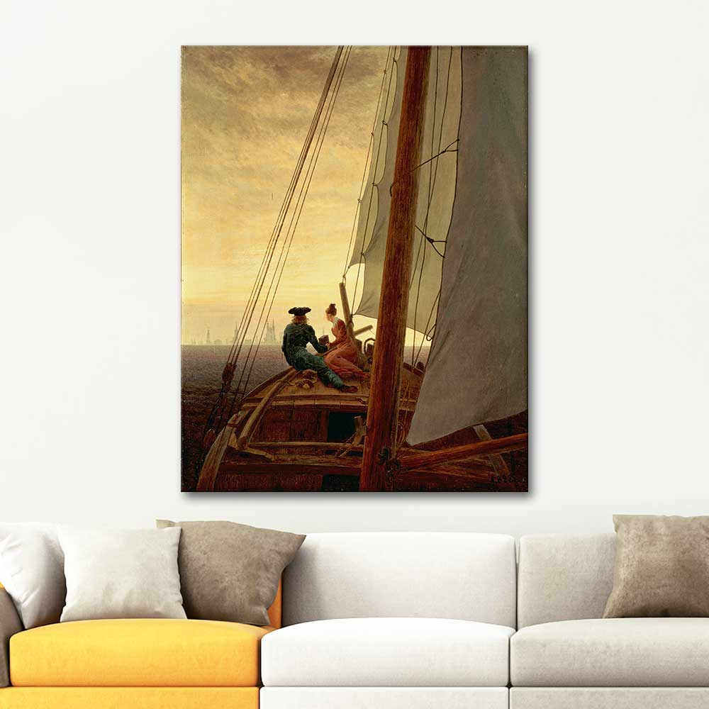 Caspar David Friedrich Yelkenlide Kanvas Tablo