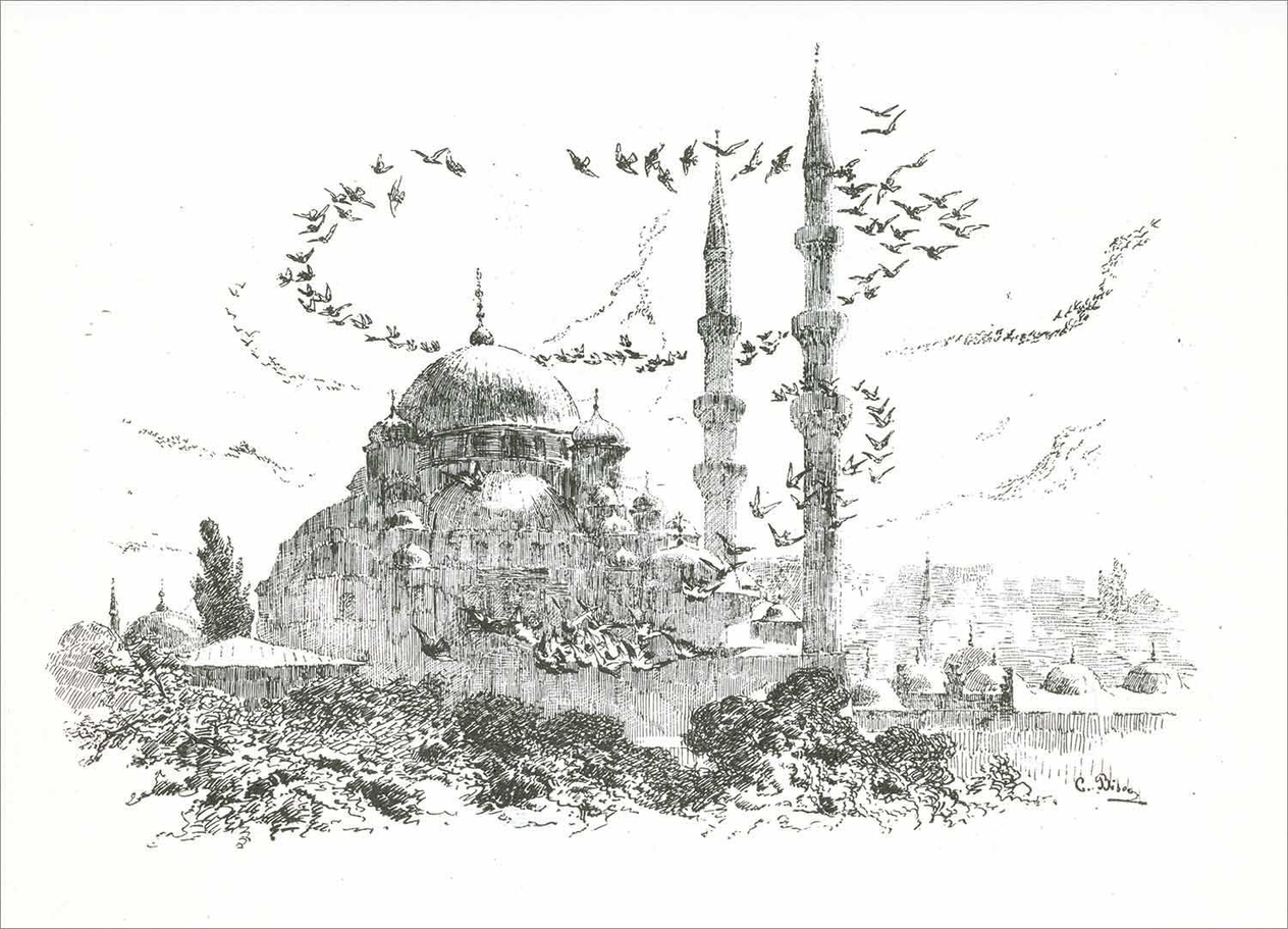 Cesare Biseo Cami ve Kuşlar Kanvas Tablo