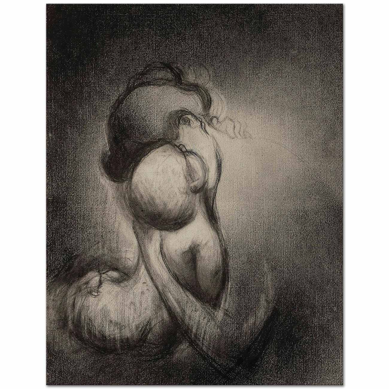 Charles Angrand Mère Embrassant Son Enfant Art Print