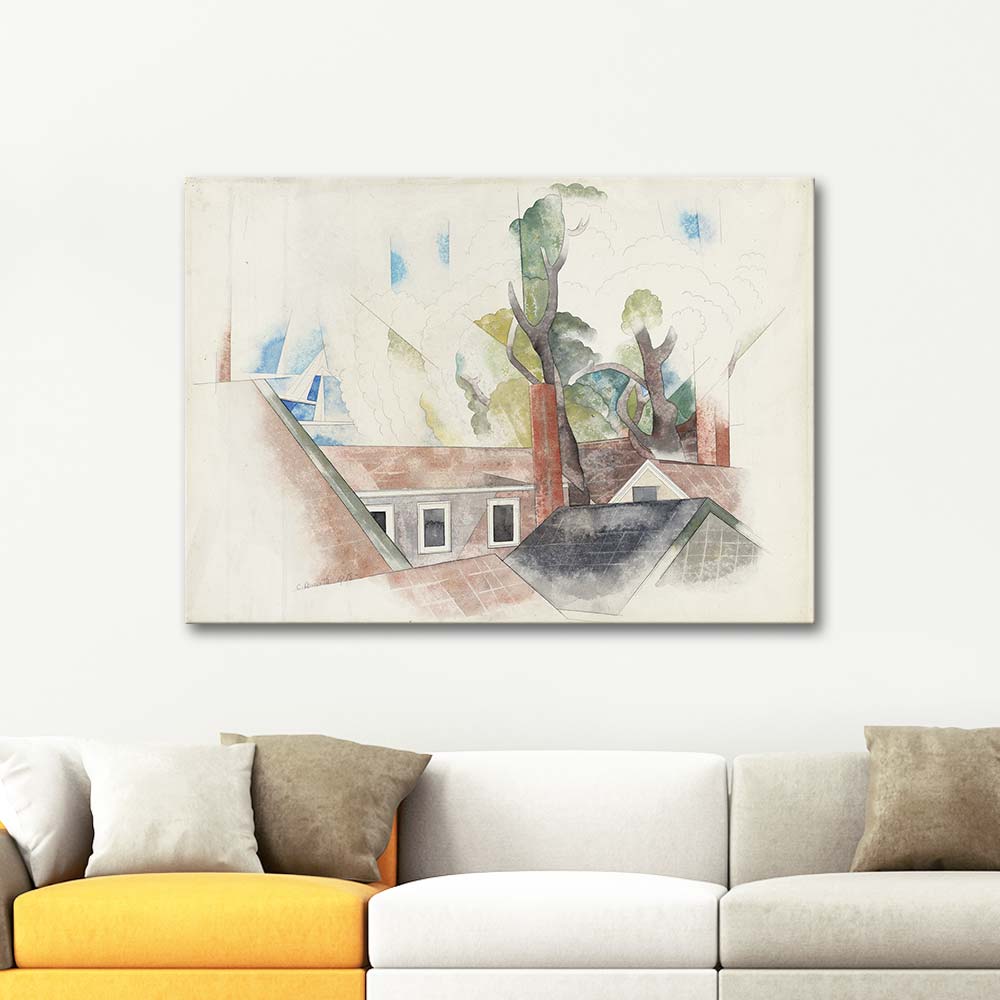 Charles Demuth Rooftops And Trees Art Print