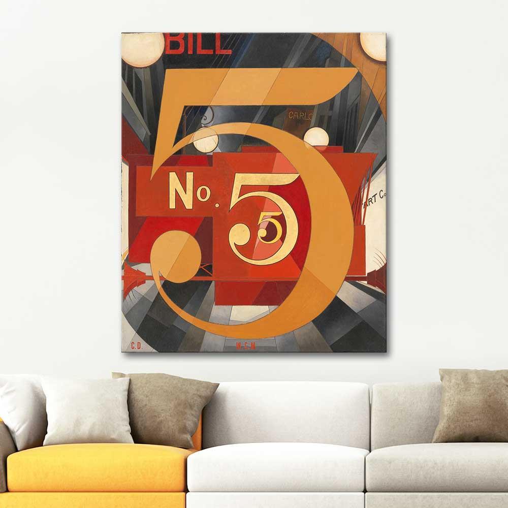 Charles Demuth Altın içindeki 5 Figürü Kanvas Tablo