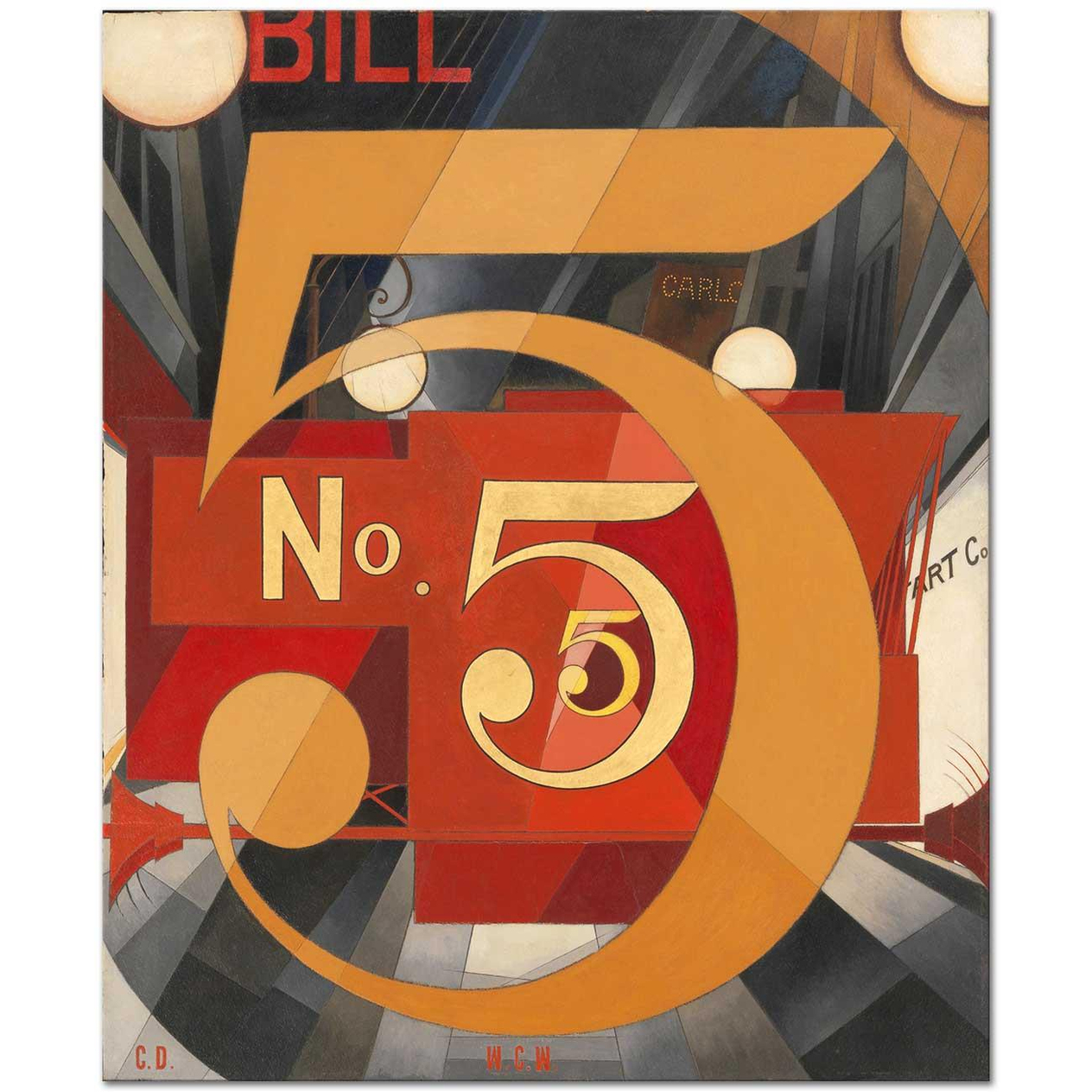 Charles Demuth Altın içindeki 5 Figürü Kanvas Tablo