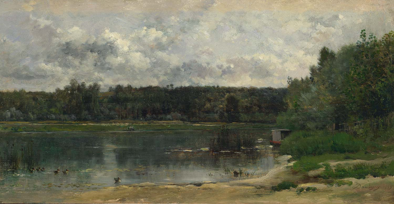 Charles Francois Daubigny Ördeklerle Manzara Kanvas Tablo