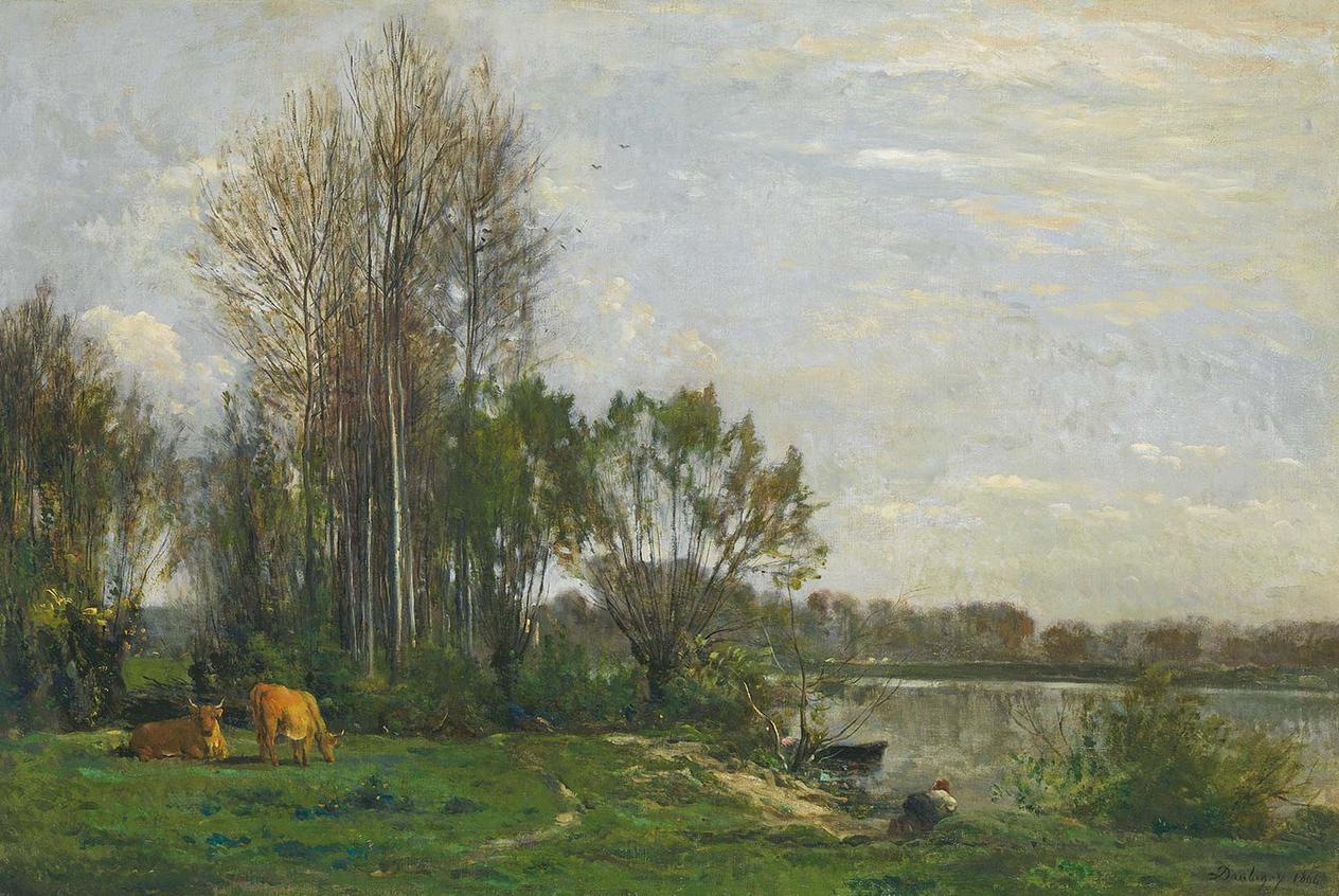 Charles Francois Daubigny Oise Kıyısında Kanvas Tablo