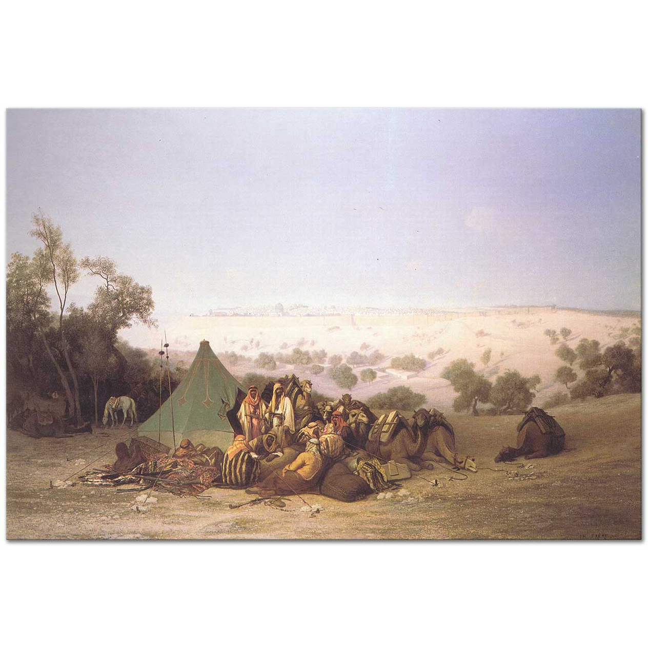 Bedouin Encampment on the Mount of Olives Jerusalem by Charles Theodore Frere