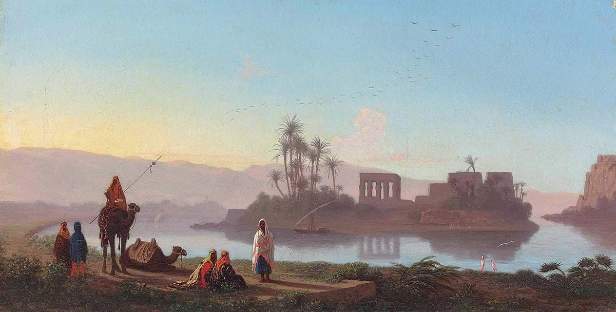 View Of Philae Island Nubia by Charles Theodore Frere
