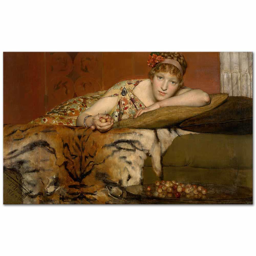 Sir Lawrence Alma-Tadema Kirazlar Kanvas Tablo