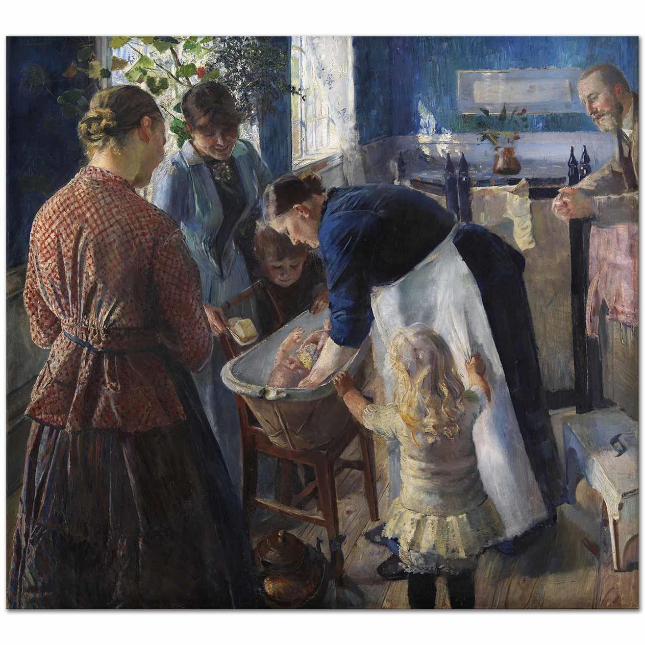 Christian Krohg İlk Banyo Kanvas Tablo