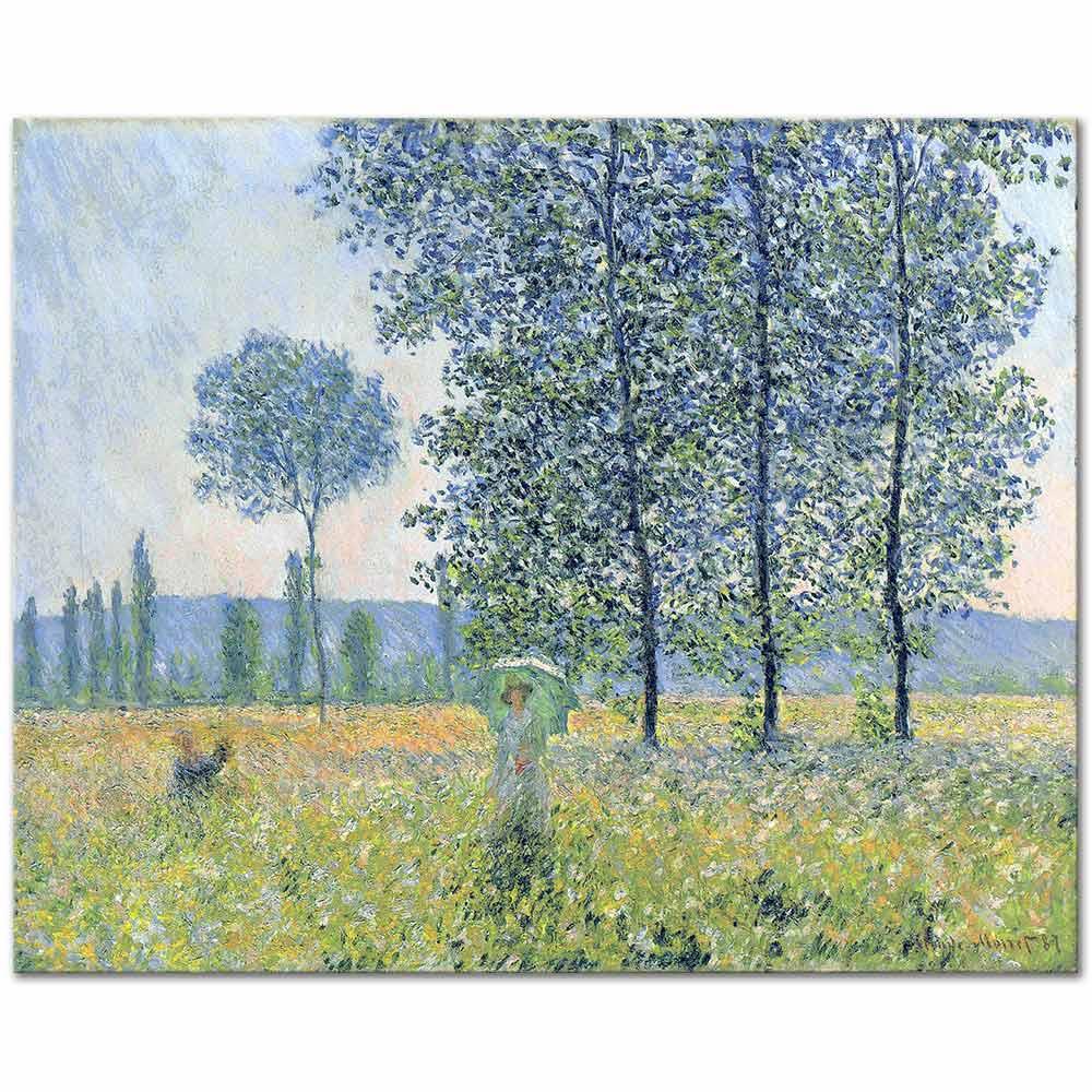 Claude Monet Kavaklar Altında Işıklar Kanvas Tablo