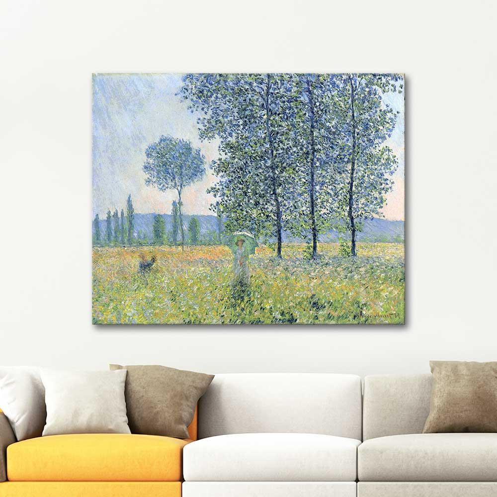 Claude Monet Kavaklar Altında Işıklar Kanvas Tablo