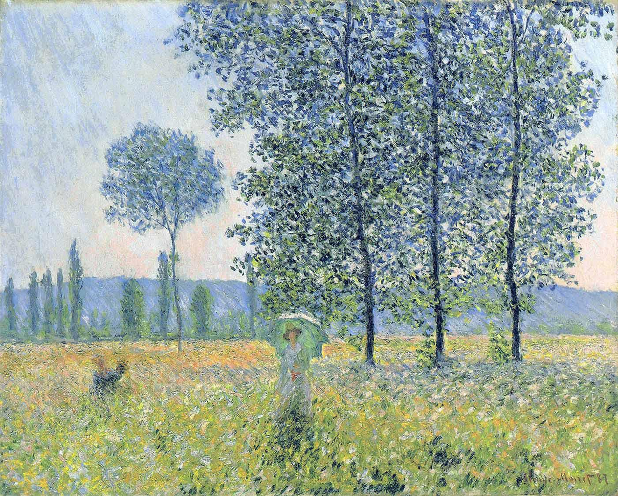 Claude Monet Kavaklar Altında Işıklar Kanvas Tablo