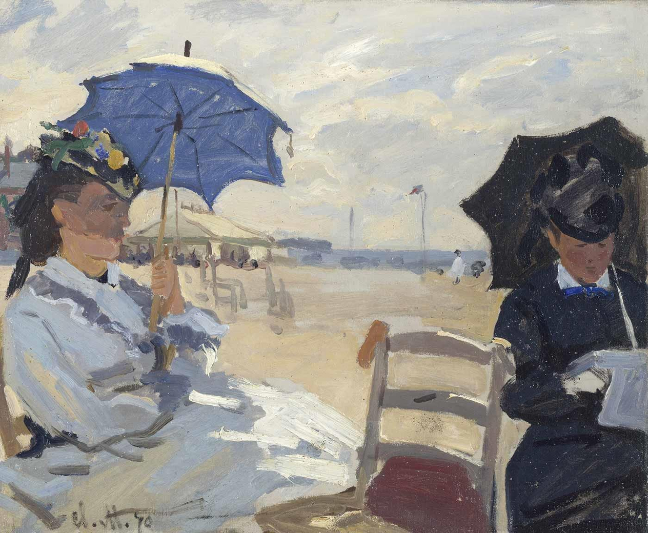 Claude Monet Trouville Sahilinde Kanvas Tablo
