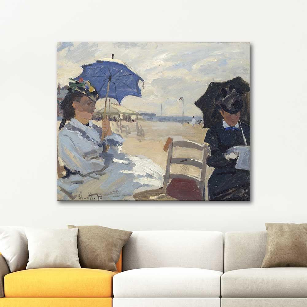 Claude Monet Trouville Sahilinde Kanvas Tablo