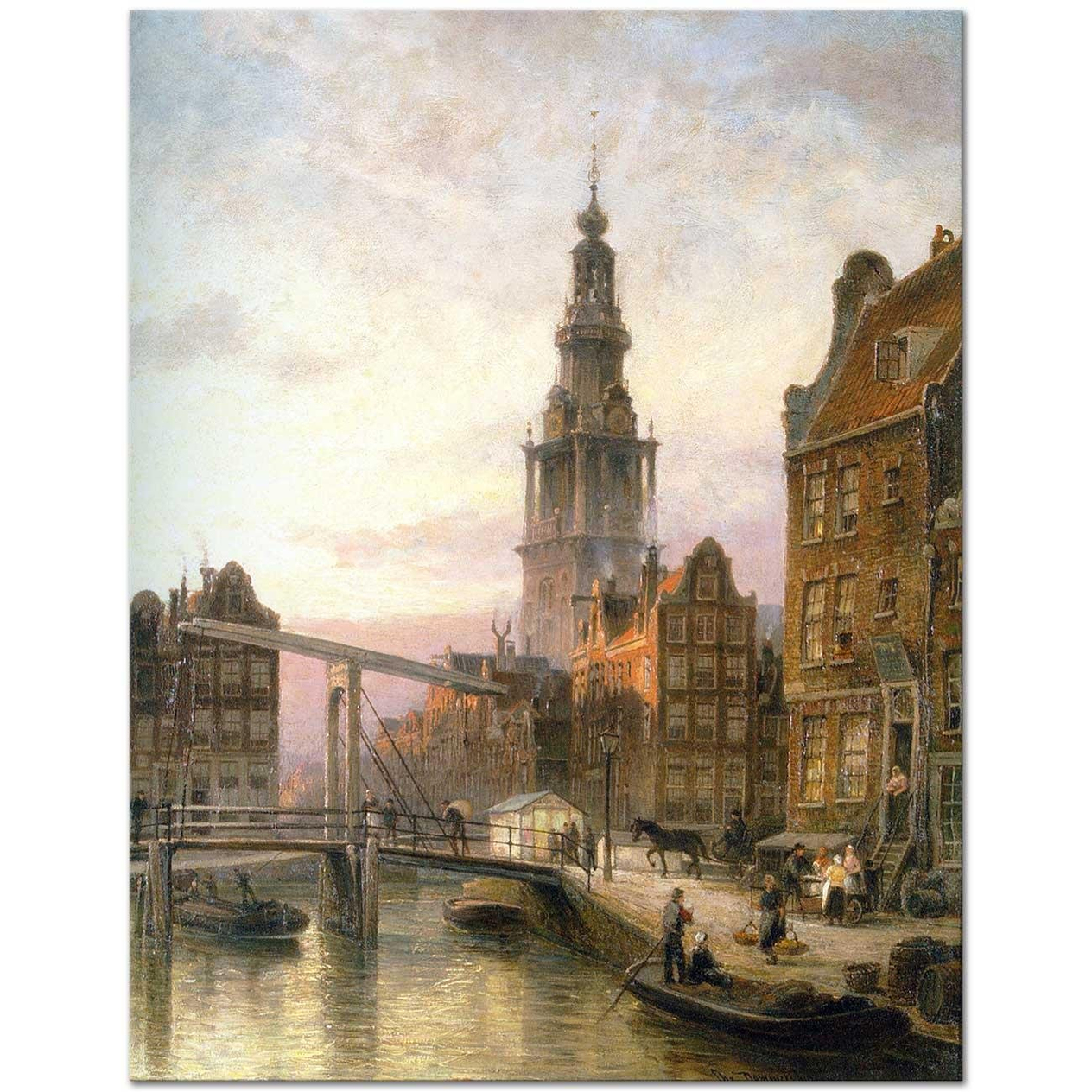 Pieter Cornelis Dommersen Kent Kesitleri Kanvas Tablo