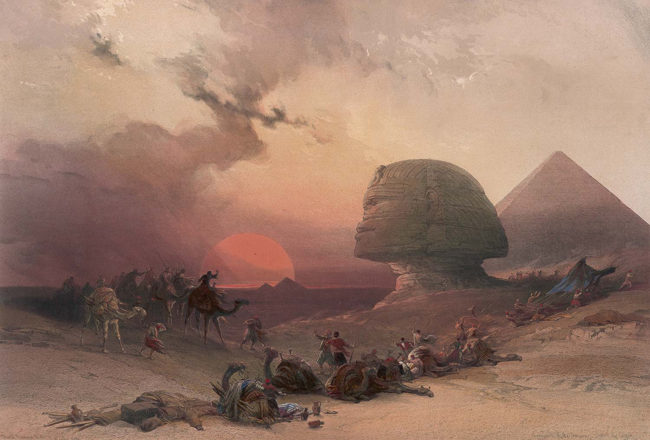David Roberts Approach of the Simoon Desert of Gizeh Art Print