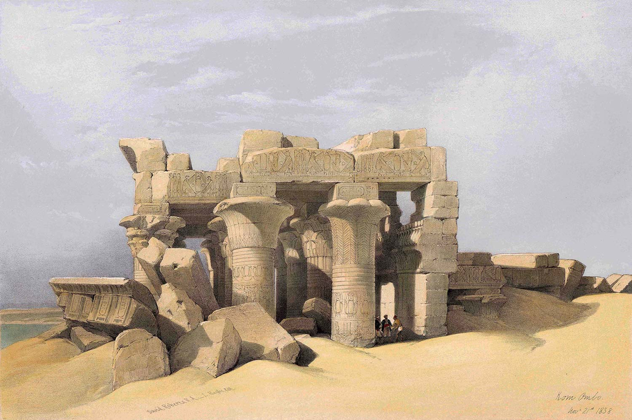 David Roberts Kom Ombo Kalıntıları Kanvas Tablo