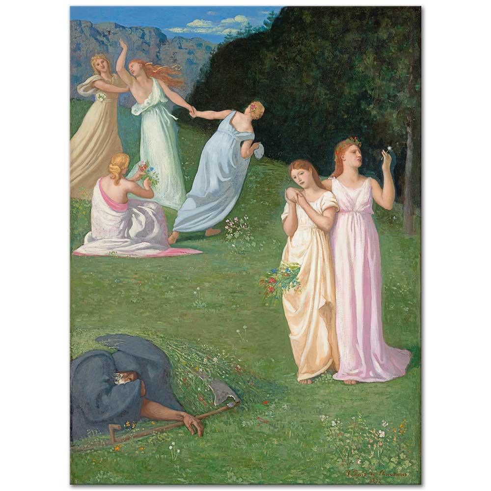 Pierre Puvis de Chavannes Ölüm ve Hizmetçileri Kanvas Tablo
