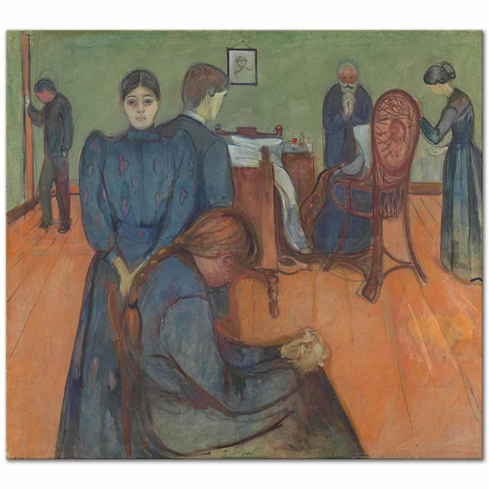 Edvard Munch Hasta Odasında Ölüm Kanvas Tablo