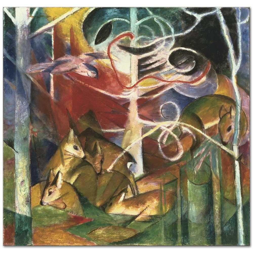 Franz Marc Ormanda Geyikler I Kanvas Tablo