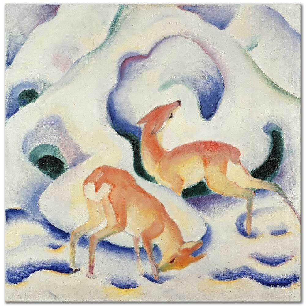 Franz Marc Karda Geyikler Kanvas Tablo