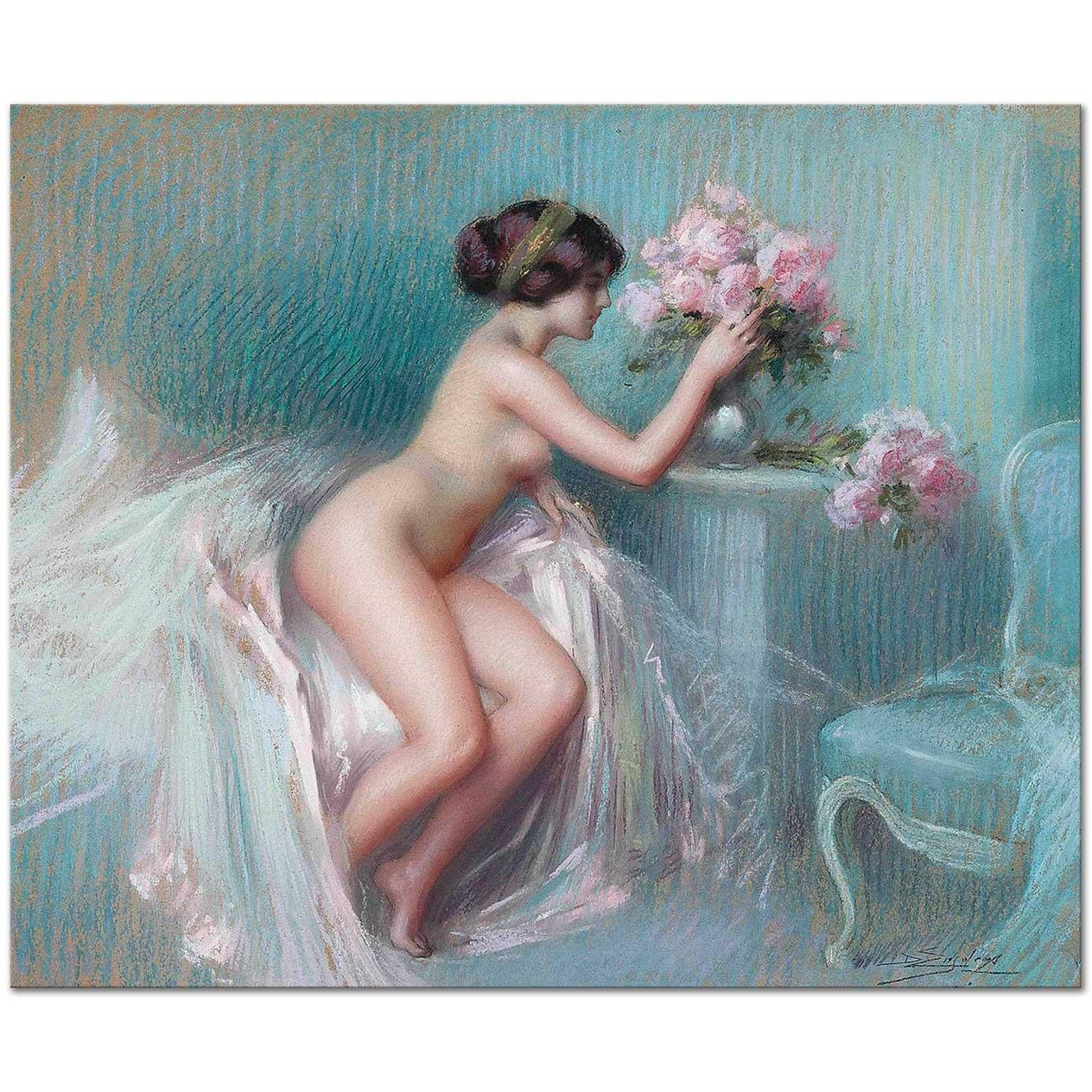 Delphin Enjolras Yaz Çiçekleri Demeti Kanvas Tablo