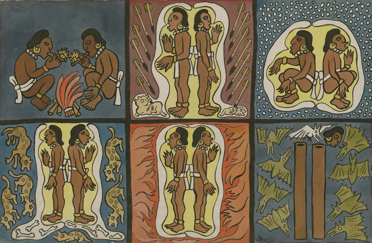 Diego Rivera Trials of the hero, Twins Art Print