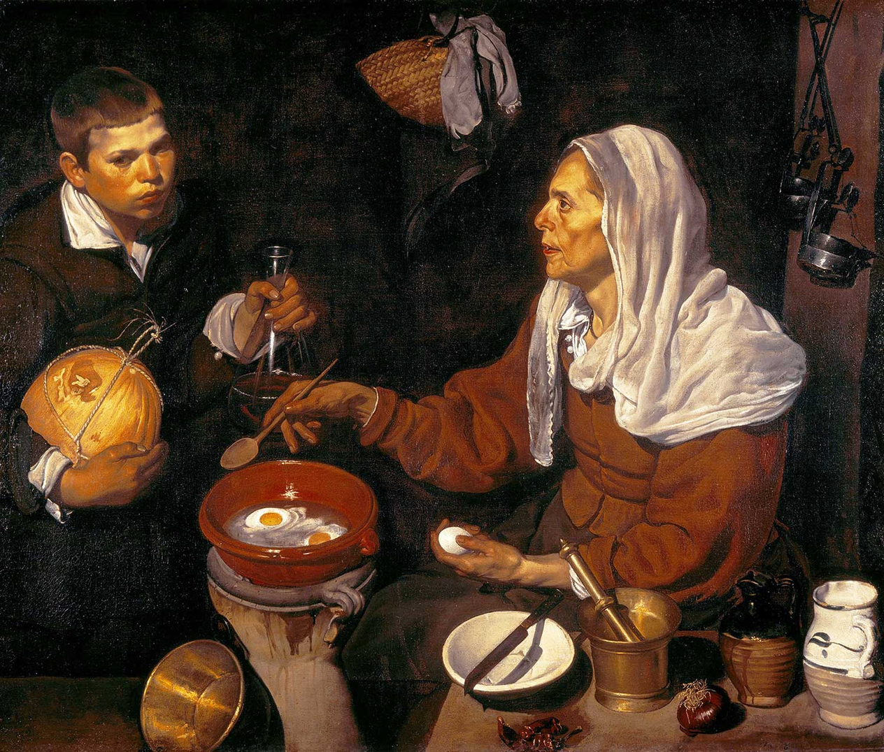 Diego Velazquez Yaşlı Aşçı Kanvas Tablo