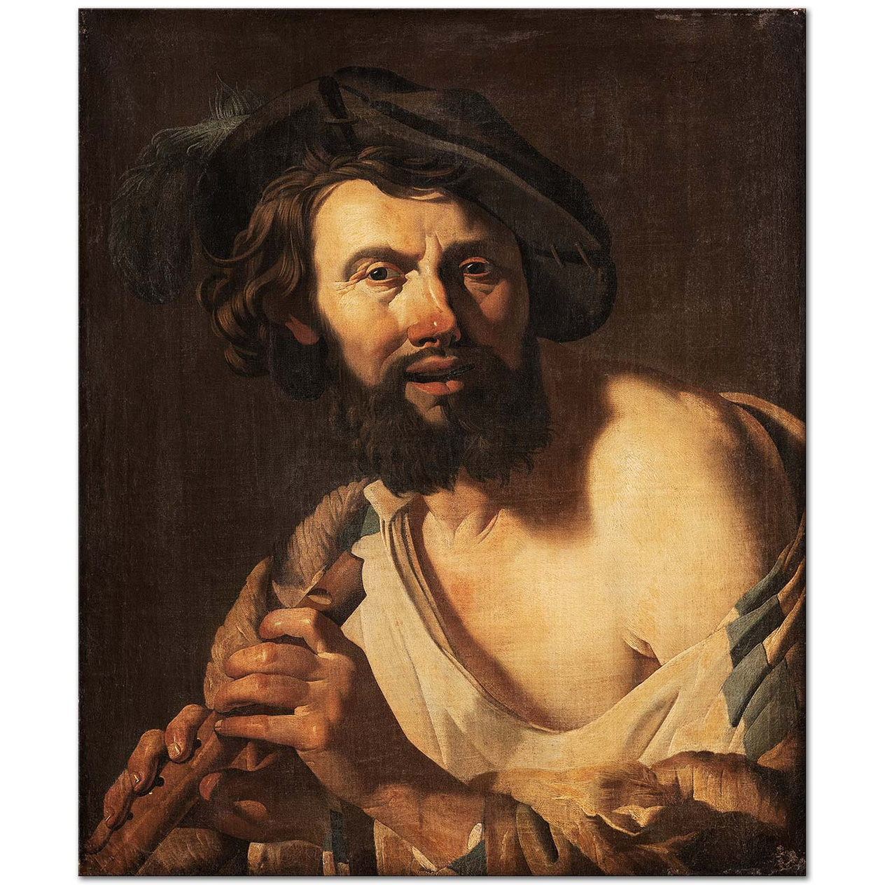 Dirck van Baburen Man with a Flute Art Print