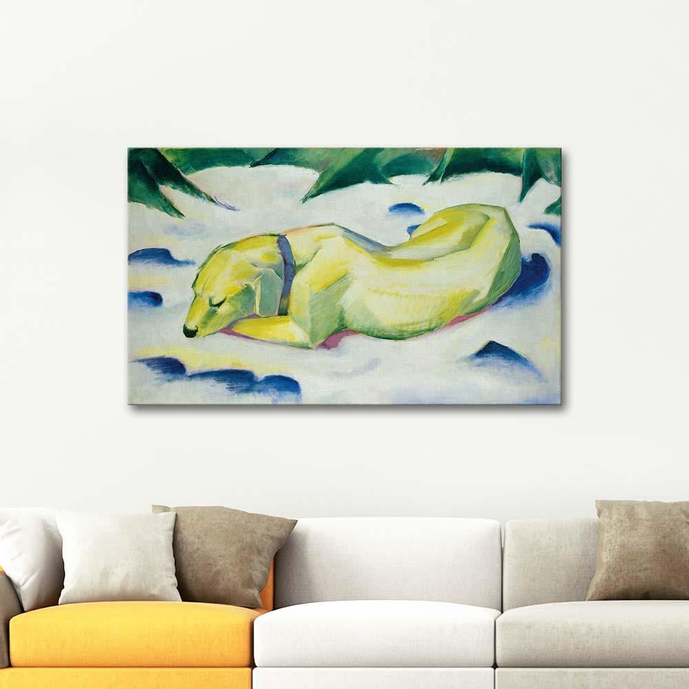 Dog Lying in the Snow by Franz Marc as Art Print