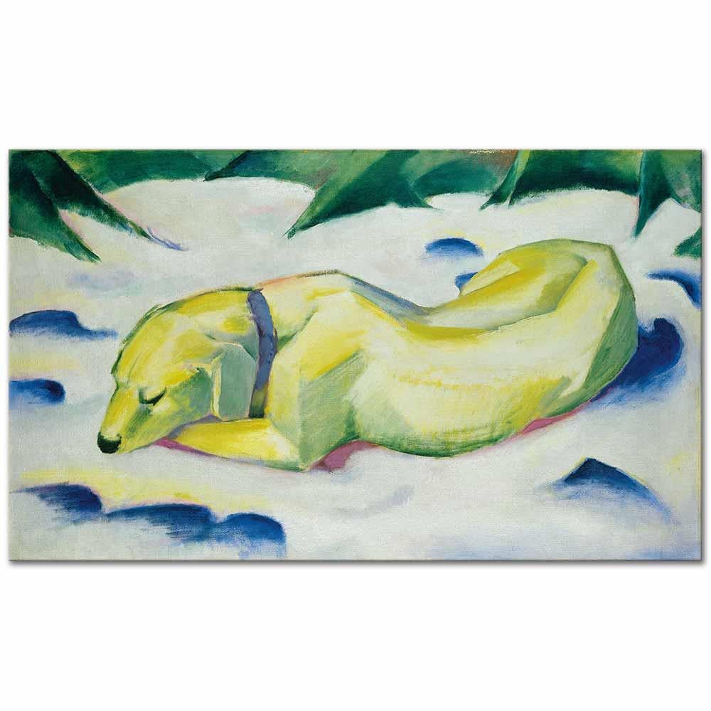 Dog Lying in the Snow by Franz Marc as Art Print