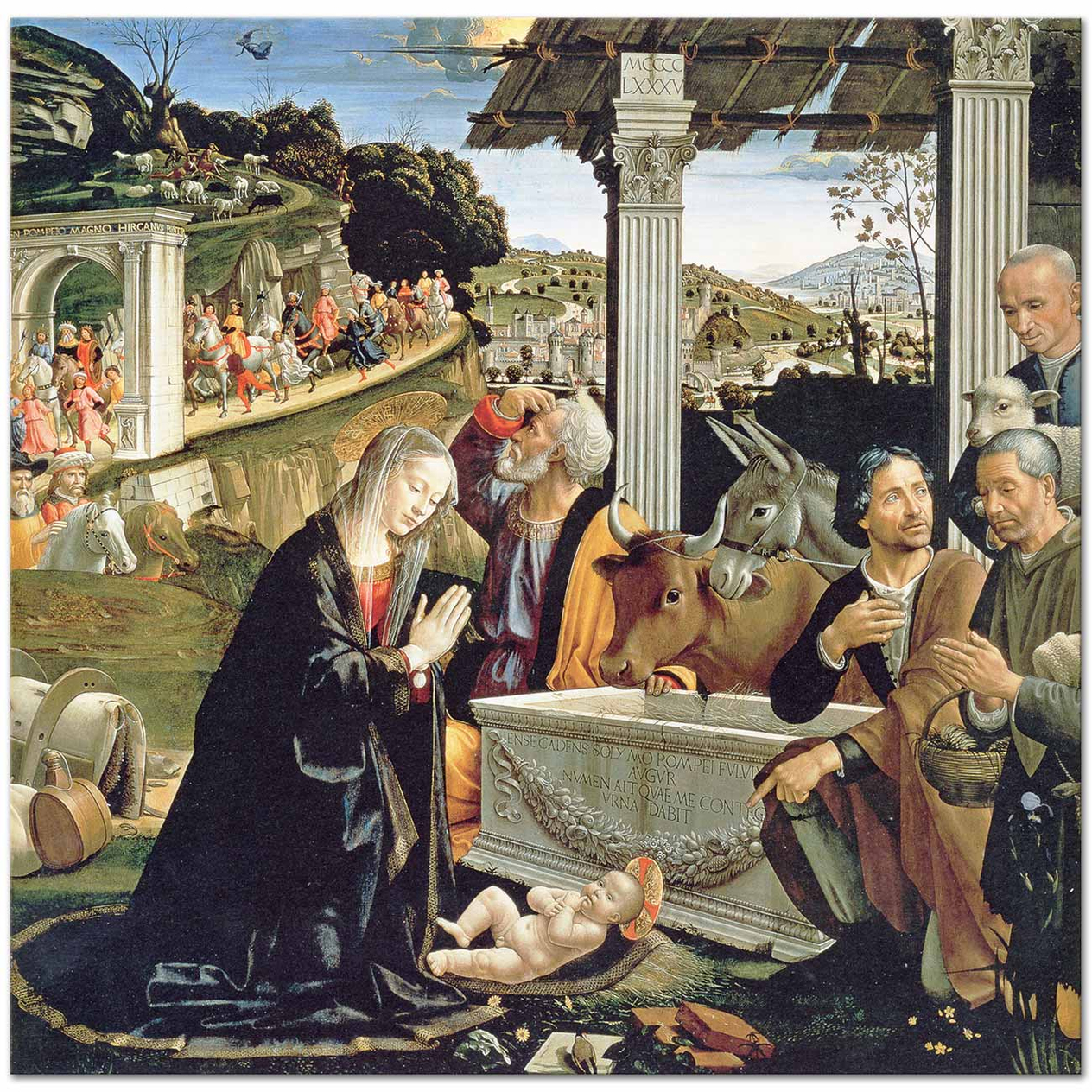 Domenico Ghirlandaio Çobanların Tazimi Kanvas Tablo