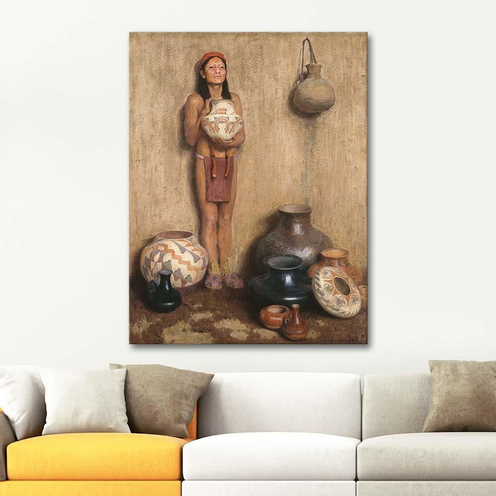 Eanger Irving Couse Pottery Vendor Art Print
