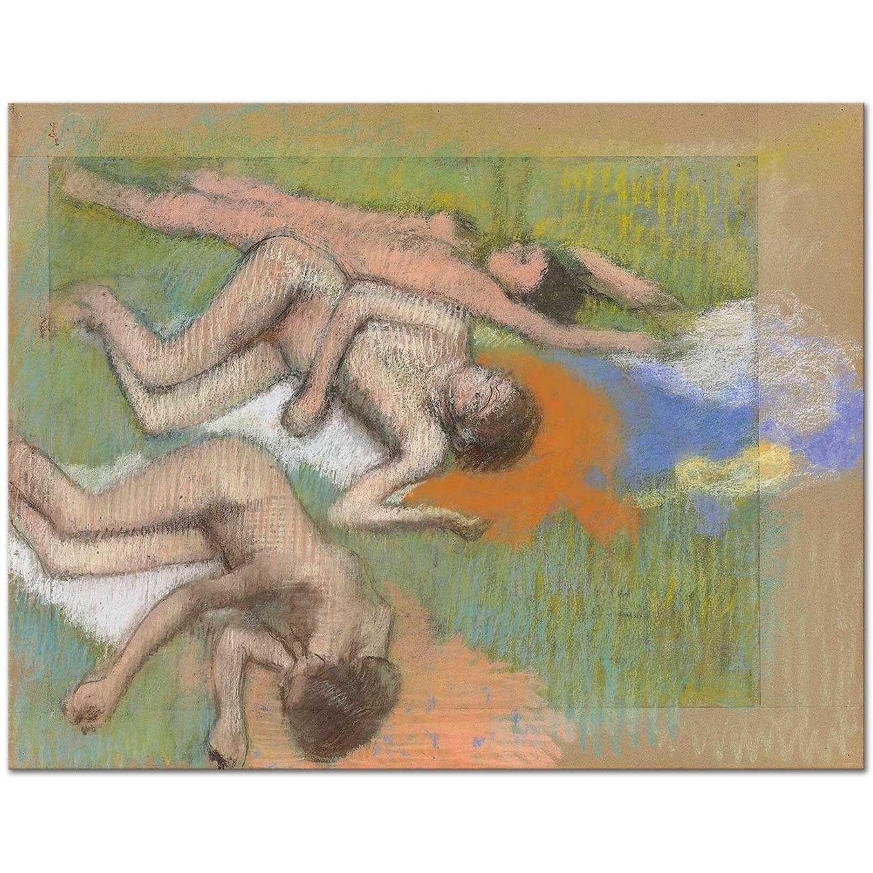 Edgar Degas Après le Bain, Trois Femmes Nues Art Print