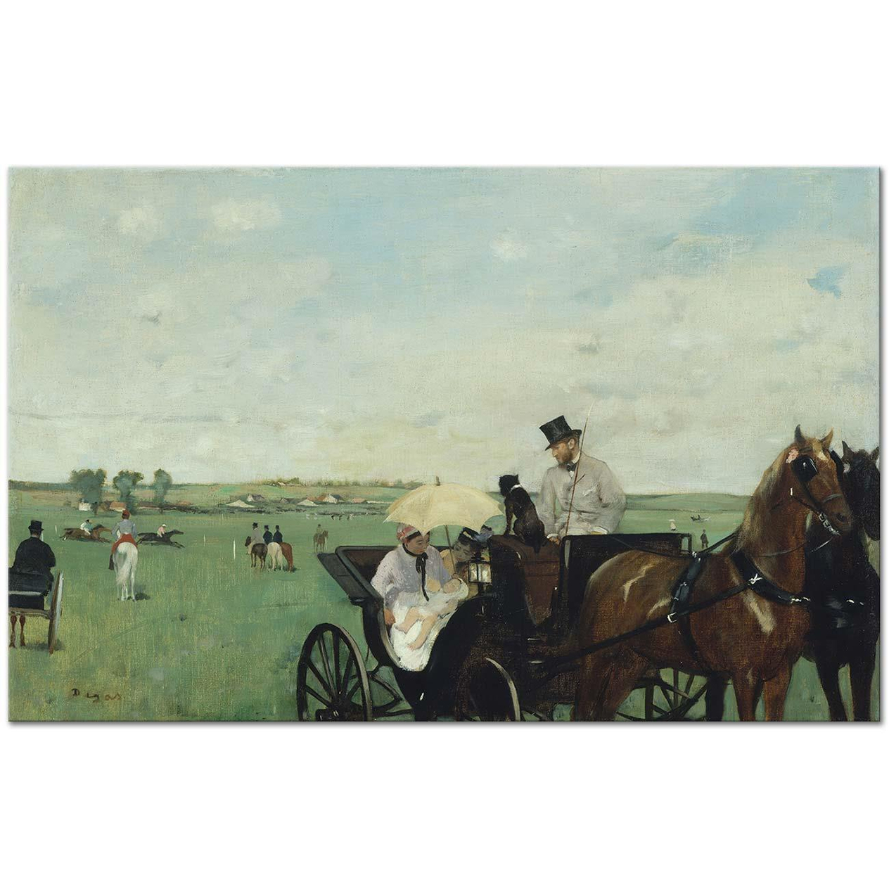 Edgar Degas At the Races in the Countryside Art Print