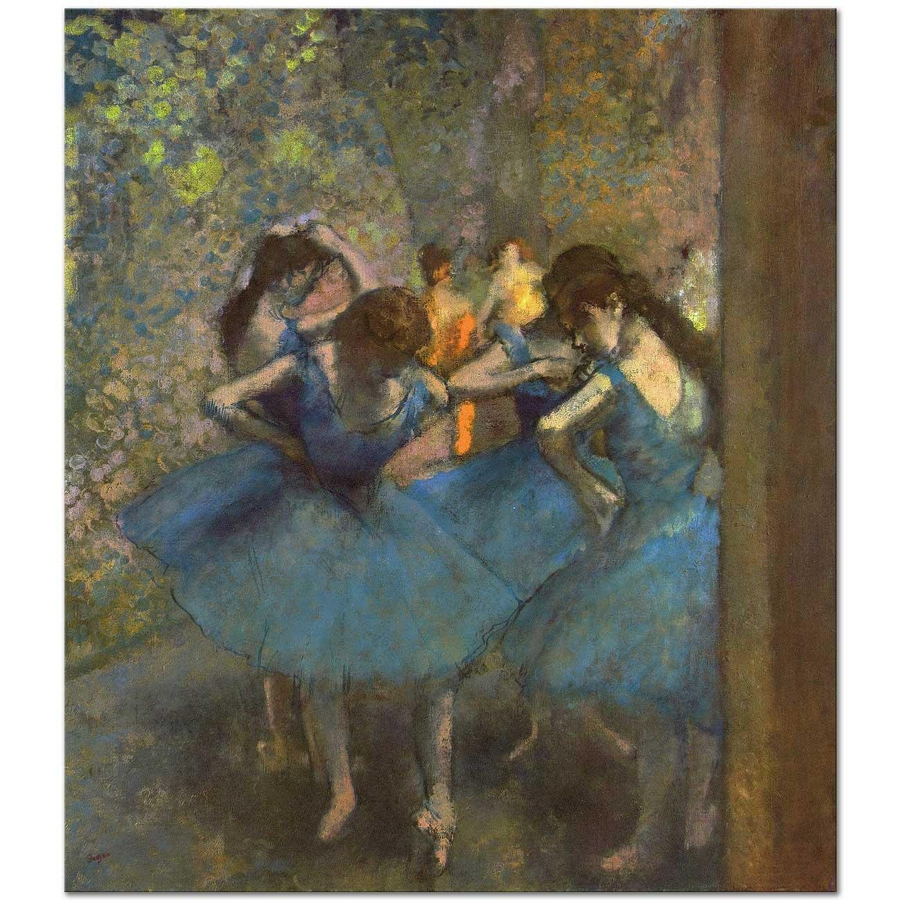 Edgar Degas Mavi Elbiseli Balerinler Kanvas Tablo